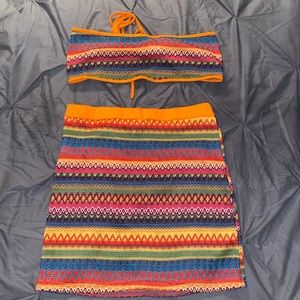 2 piece multicolor set (top and skirt)